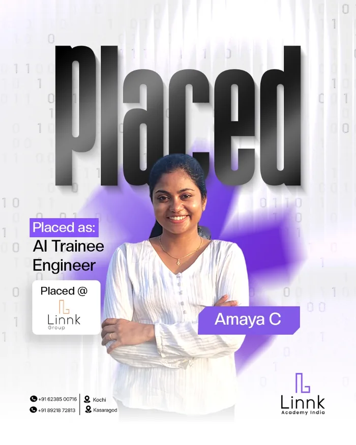 Amaya C — placed as AI Trainee Engineer at Linnk Group