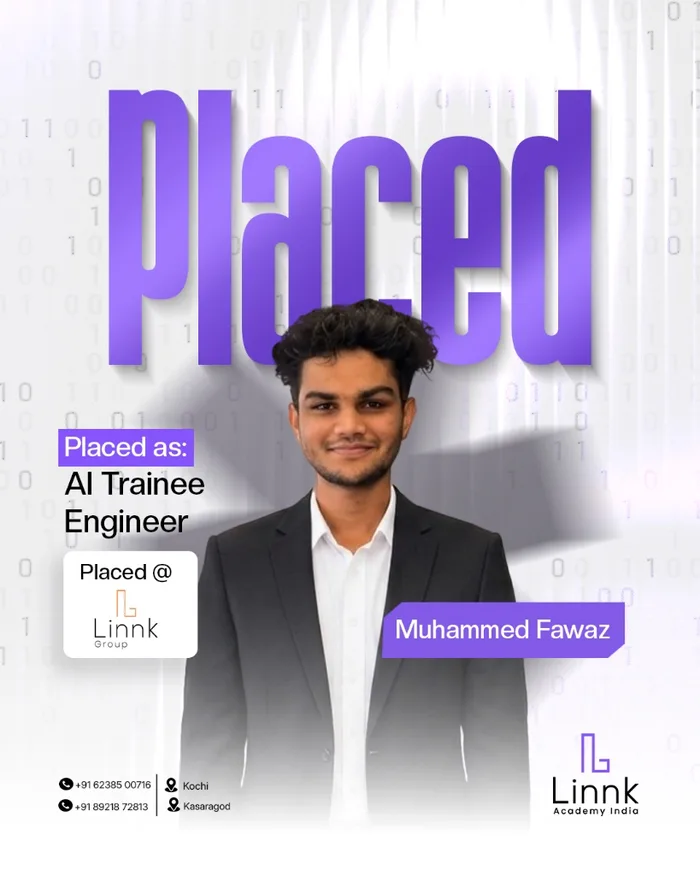 Muhammed Fawaz — placed as AI Trainee Engineer at Linnk Group