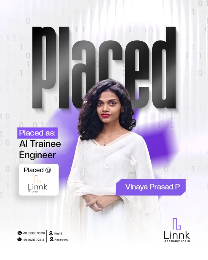 Vinaya Prasad P — placed as AI Trainee Engineer at Linnk Group